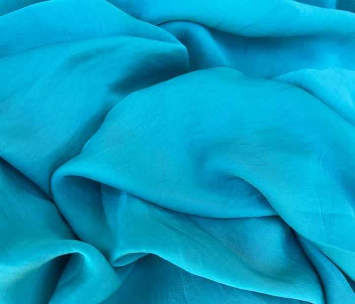 Lightweight  satin fabric by the yard - Dark Turquoise  solid color