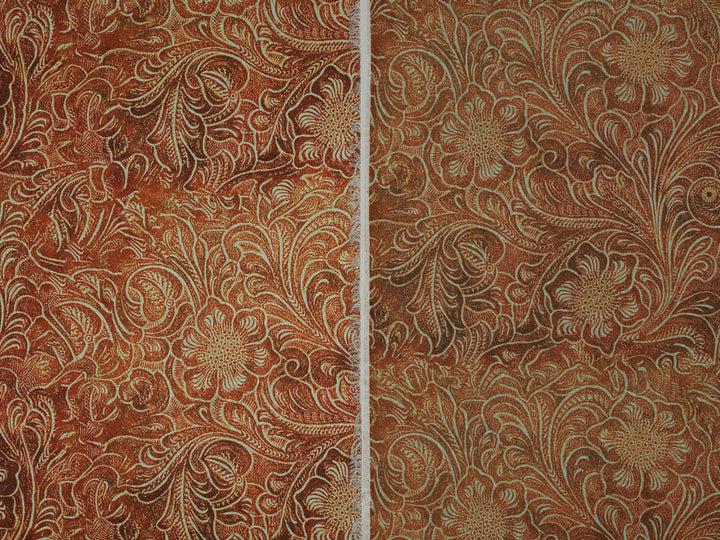 Tooled Floral  - Silky Satin Charmeuse print - fabric by the yard -  double sublimation print