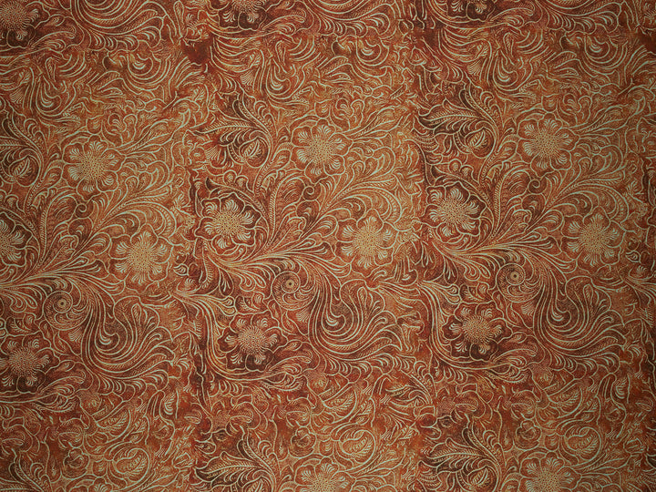 Tooled Floral  - Silky Satin Charmeuse print - fabric by the yard -  double sublimation print