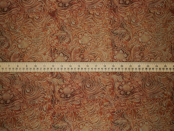 Tooled Floral  - Silky Satin Charmeuse print - fabric by the yard -  double sublimation print
