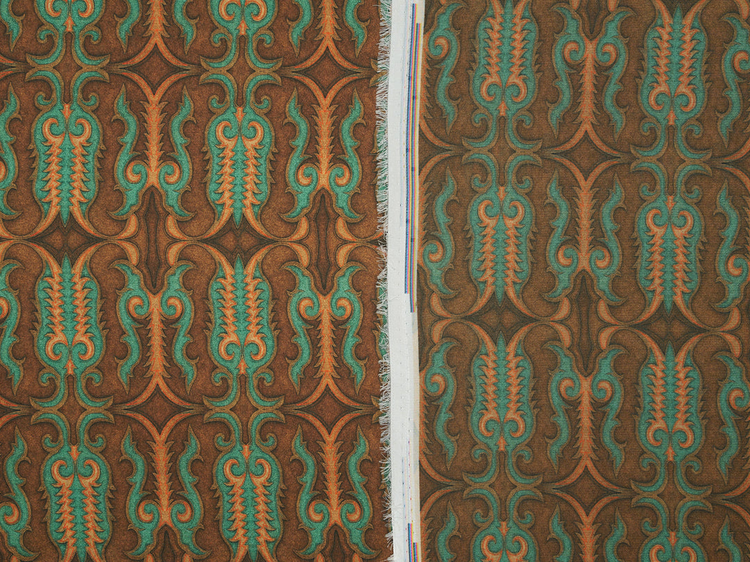 Leather Stitching   - Silky Satin Charmeuse print - fabric by the yard -  double sublimation print