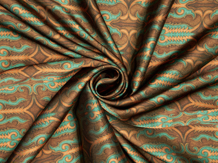 Leather Stitching   - Silky Satin Charmeuse print - fabric by the yard -  double sublimation print