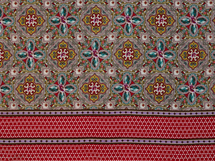 Peachskin  fabric by the yard - Jewels border print