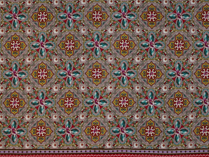 Peachskin  fabric by the yard - Jewels border print