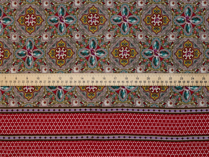 Peachskin  fabric by the yard - Jewels border print