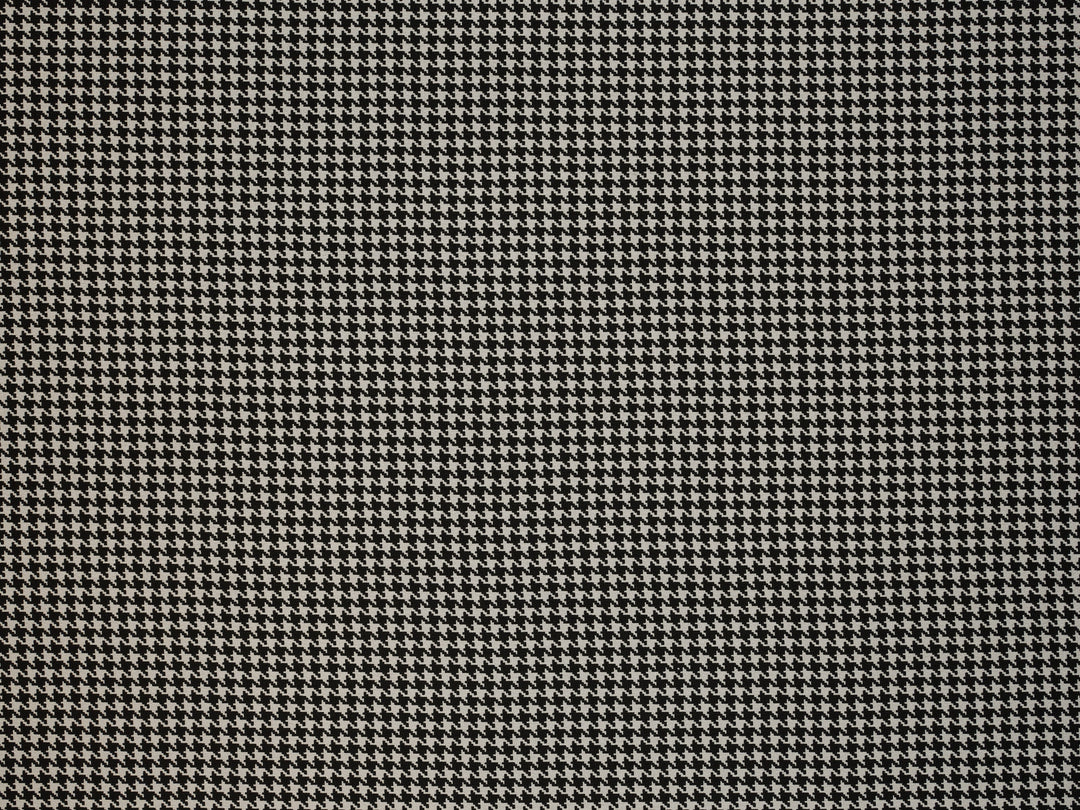 Lightweight  satin dobby fabric by the yard - Black And White Houndstooth