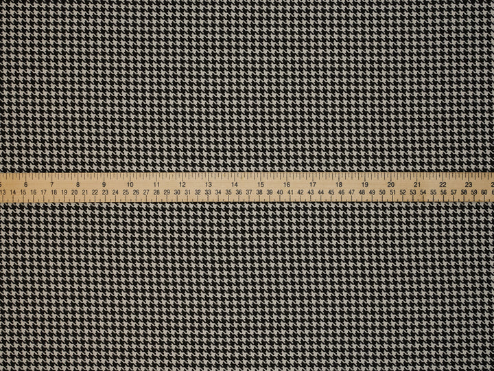 Lightweight  satin dobby fabric by the yard - Black And White Houndstooth