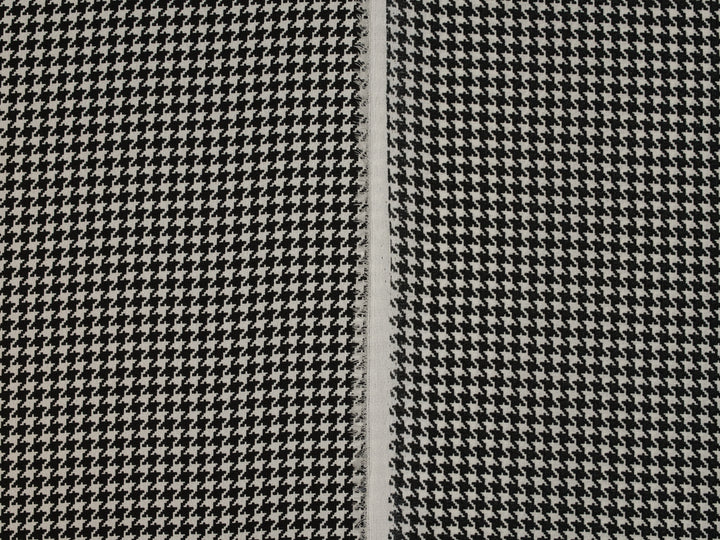 Lightweight  satin dobby fabric by the yard - Black And White Houndstooth