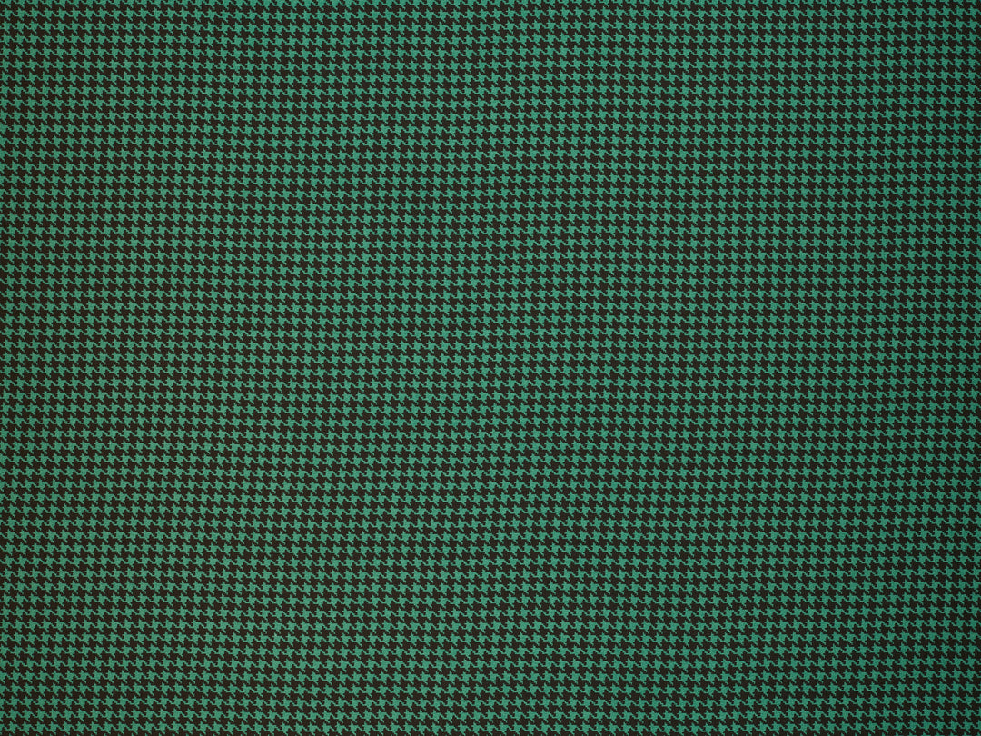 Lightweight  satin dobby fabric by the yard - Green and Black  Houndstooth