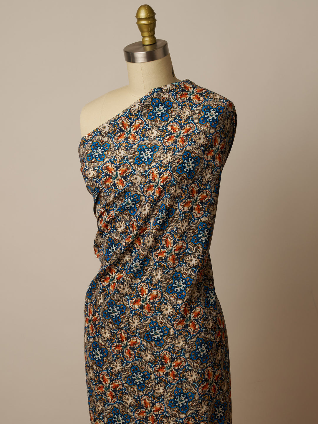 Peachskin  fabric by the yard - Jewels border print