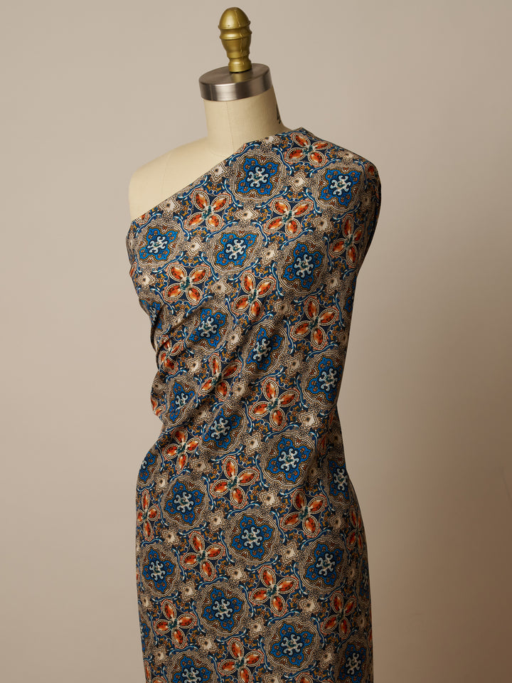 Peachskin  fabric by the yard - Jewels border print