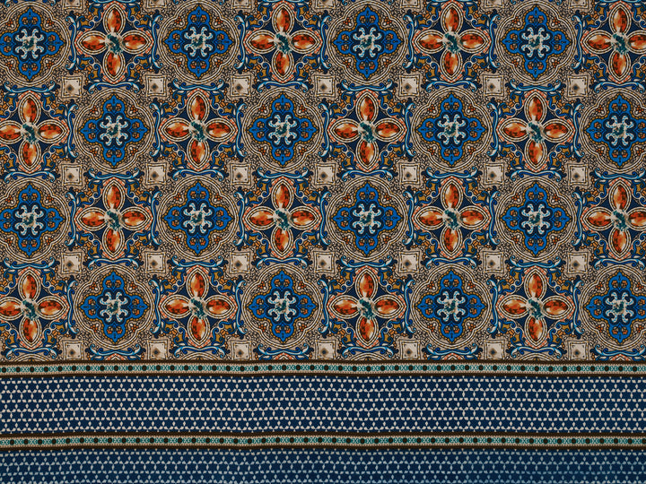 Peachskin  fabric by the yard - Jewels border print