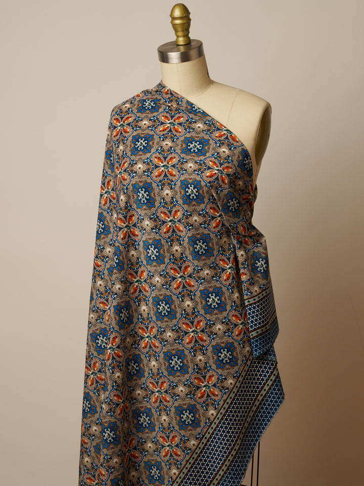 Peachskin  fabric by the yard - Jewels border print