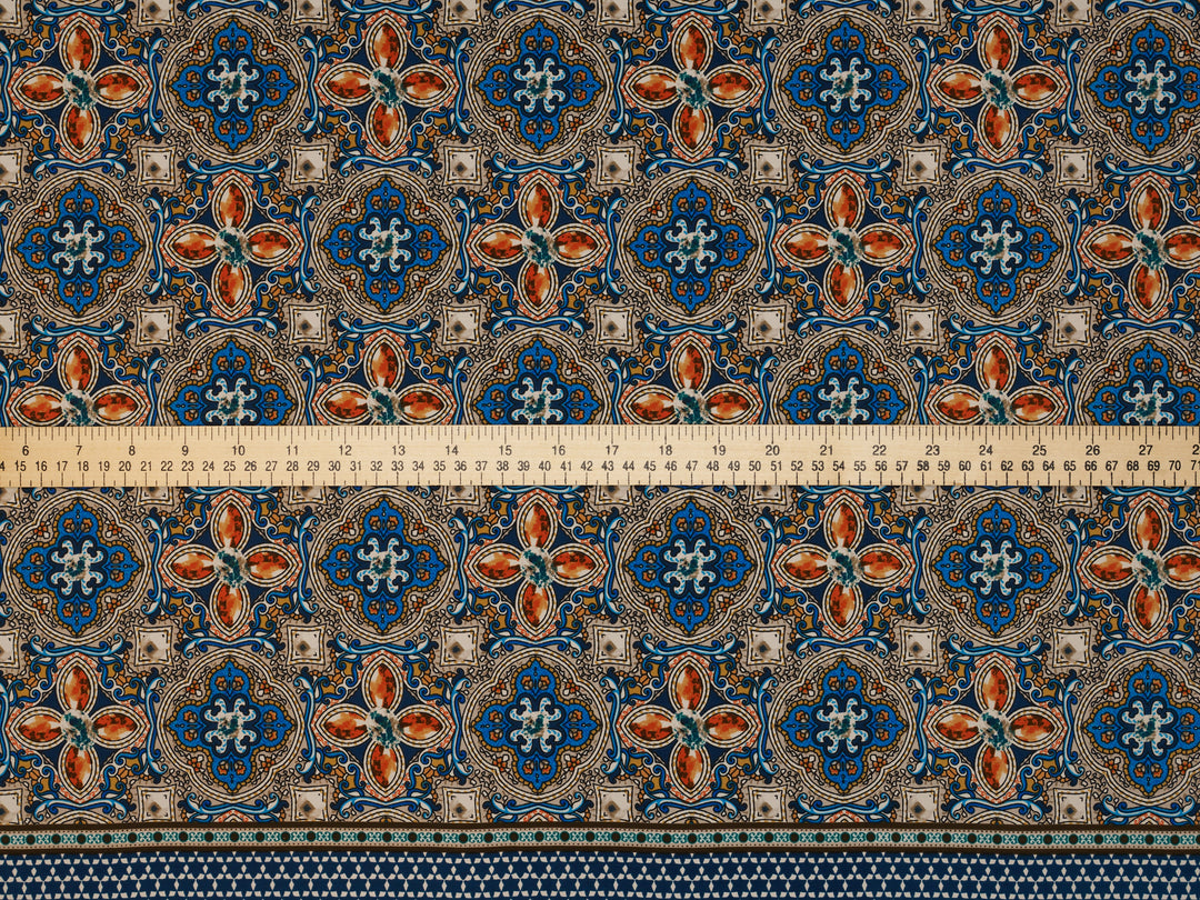Peachskin  fabric by the yard - Jewels border print