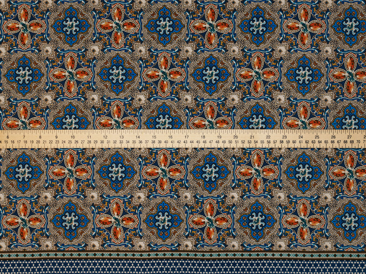 Peachskin  fabric by the yard - Jewels border print