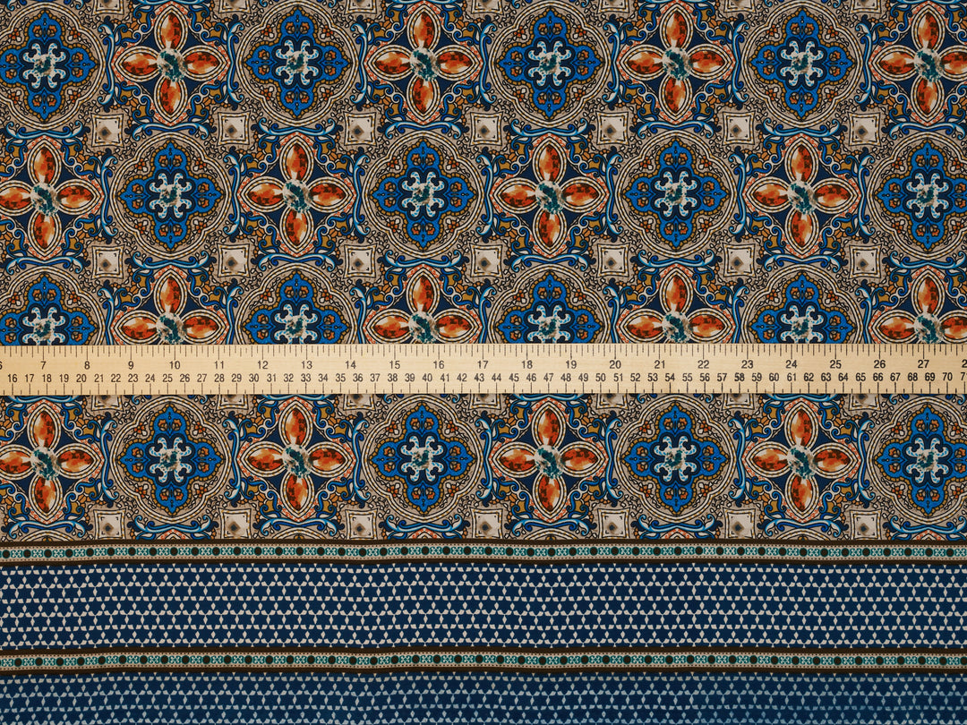 Peachskin  fabric by the yard - Jewels border print