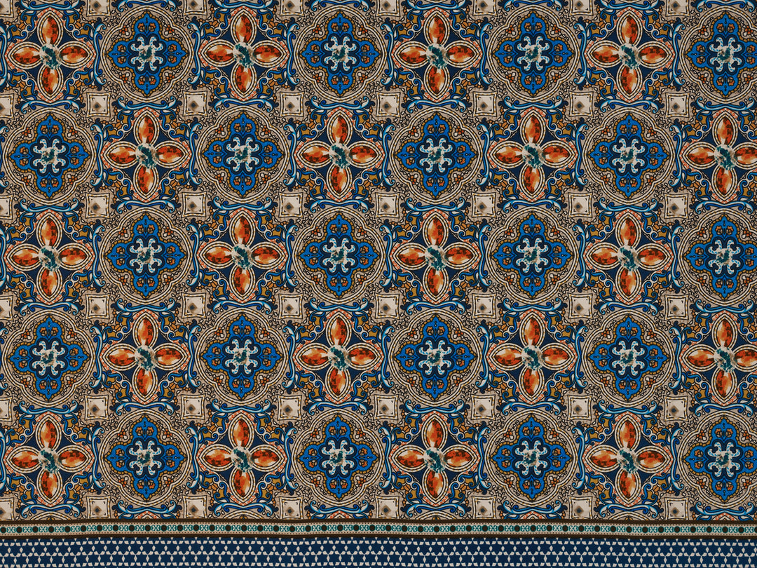 Peachskin  fabric by the yard - Jewels border print
