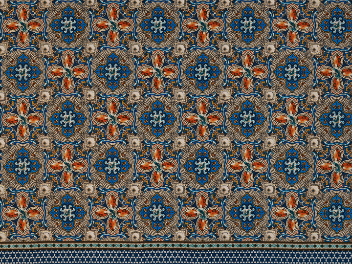 Peachskin  fabric by the yard - Jewels border print