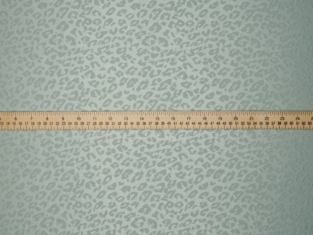 LIGHT TEAL - Silky Jacquard Satin fabric by the yard -Cheetah jacquard pattern -  flowy fabric