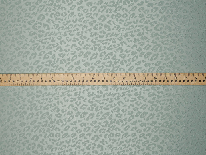 LIGHT TEAL - Silky Jacquard Satin fabric by the yard -Cheetah jacquard pattern -  flowy fabric