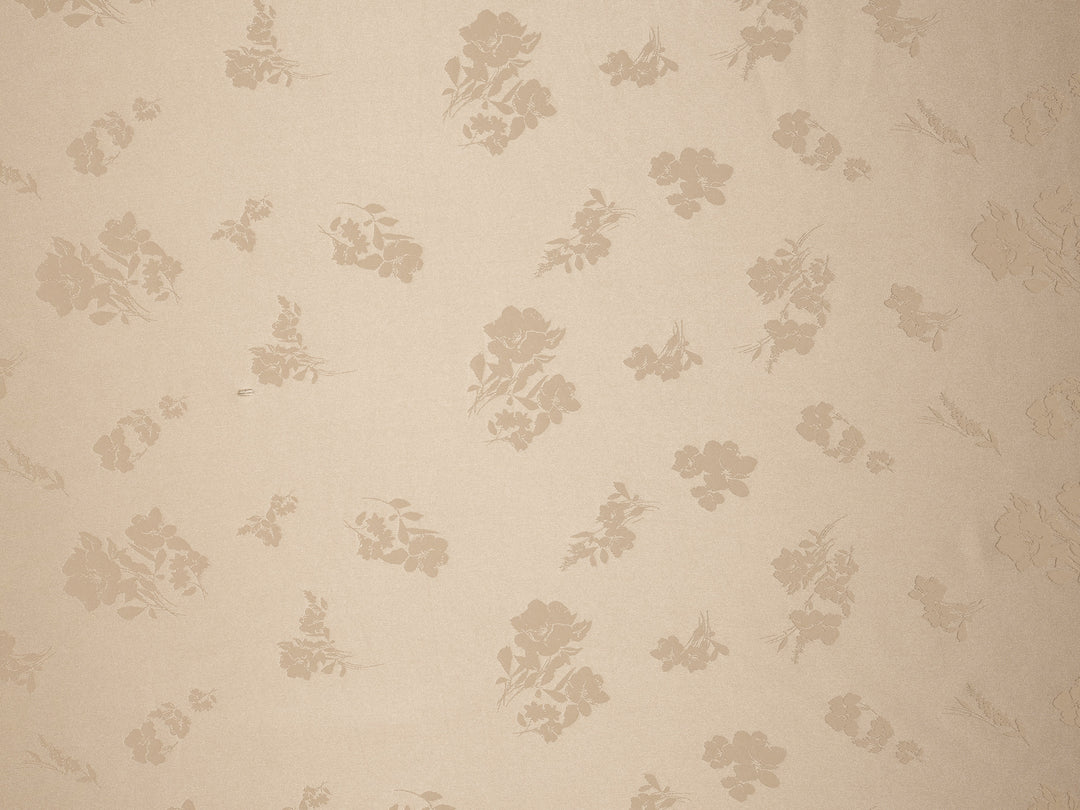 TAUPE lightweight silky jacquard satin -  fabric by the yard - Floral  jacquard pattern