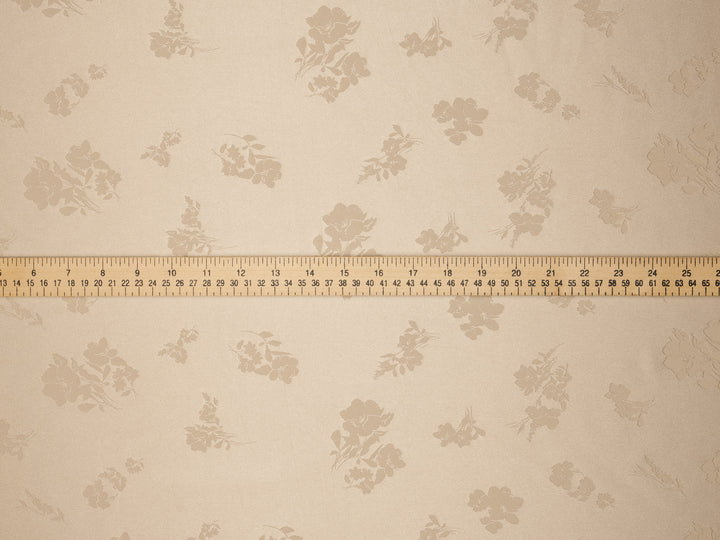 TAUPE lightweight silky jacquard satin -  fabric by the yard - Floral  jacquard pattern