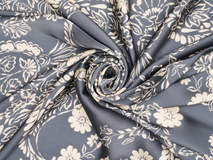 Lightweight  satin  dobby fabric by the yard - Floral and paisley