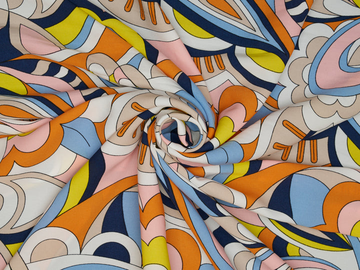 Woolpeach fabric by the yard - Pucci inspired  floral print