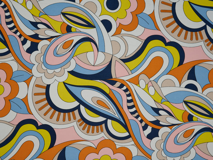 Woolpeach fabric by the yard - Pucci inspired  floral print