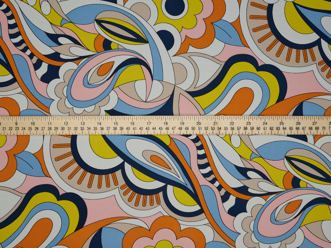 Woolpeach fabric by the yard - Pucci inspired  floral print