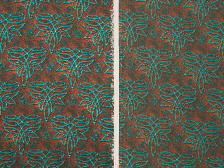 Leather Boot Stitching   - Silky Satin Charmeuse print - fabric by the yard -  double sublimation print