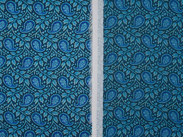 Black & Blue Paisley Satin Charmeuse Fabric by the Yard – Silky Western Apparel Fabric