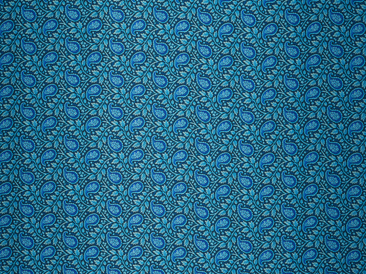 Black & Blue Paisley Satin Charmeuse Fabric by the Yard – Silky Western Apparel Fabric