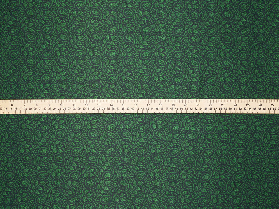 Green & Black &  Paisley Charmeuse Satin Fabric by the Yard – Silky Western Apparel Print