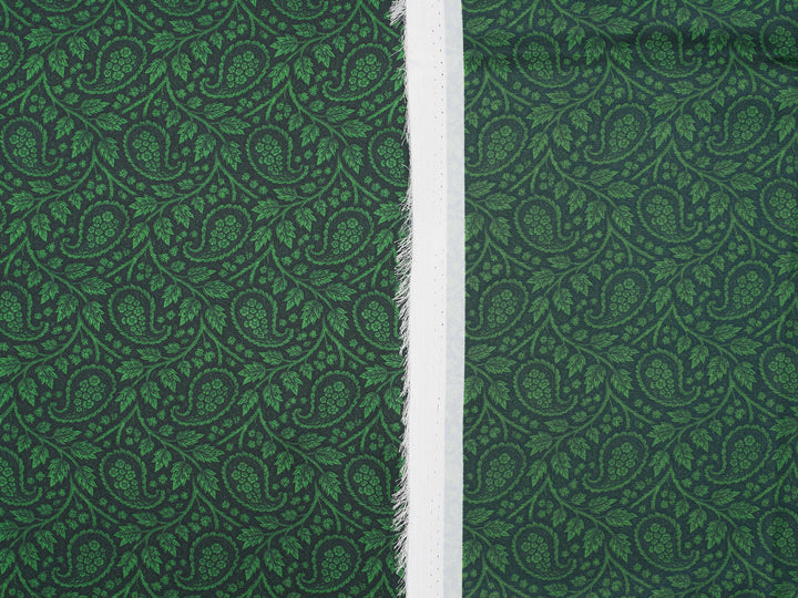 Green & Black &  Paisley Charmeuse Satin Fabric by the Yard – Silky Western Apparel Print