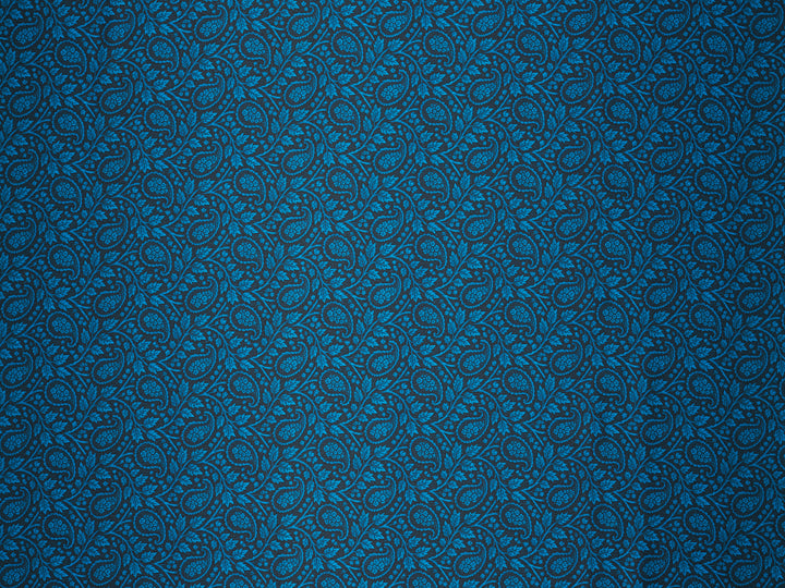 Black & Blue  Paisley    Silky Satin Charmeuse print by the yard  - Silky  Western apparel  print