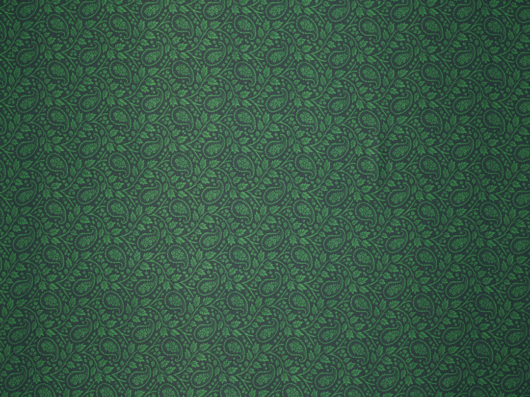 Green & Black &  Paisley Charmeuse Satin Fabric by the Yard – Silky Western Apparel Print
