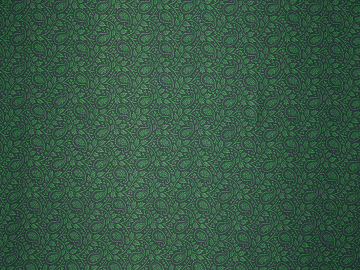 Green & Black &  Paisley Charmeuse Satin Fabric by the Yard – Silky Western Apparel Print