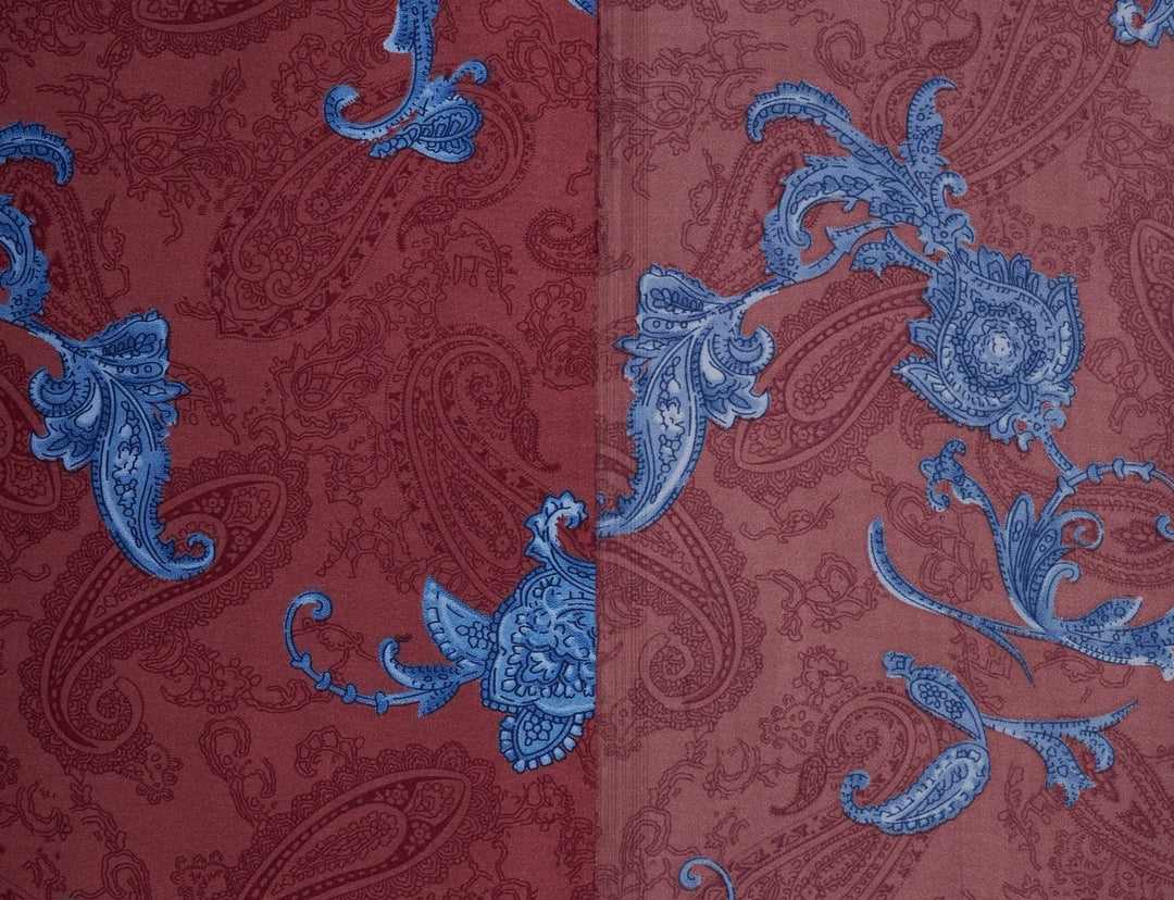 Charmeuse satin fabric by the yard -  Old country paisley print