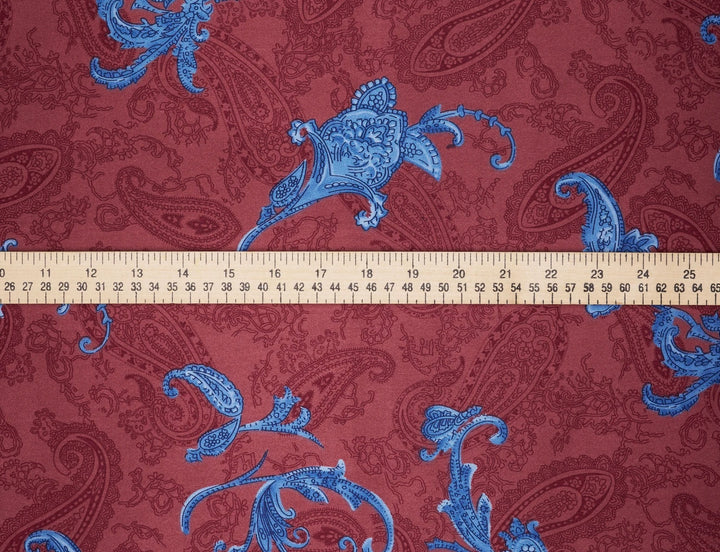 Charmeuse satin fabric by the yard -  Old country paisley print