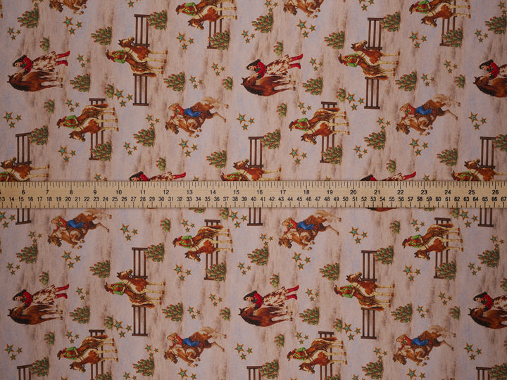 Cowgirl and Stars - Silky Satin Charmeuse print - fabric by the yard -  sublimation print