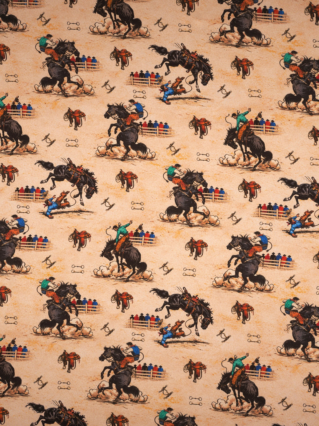 Buckin’   - Silky Satin Charmeuse print - fabric by the yard -  sublimation print
