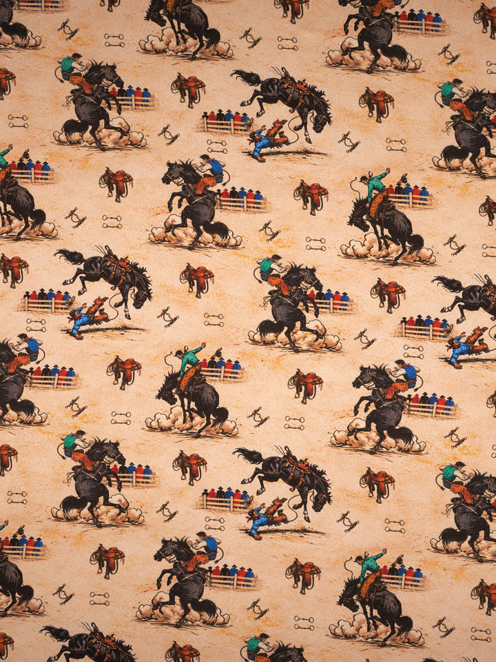 Buckin’   - Silky Satin Charmeuse print - fabric by the yard -  sublimation print