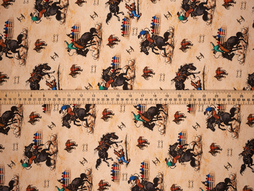 Buckin’   - Silky Satin Charmeuse print - fabric by the yard -  sublimation print