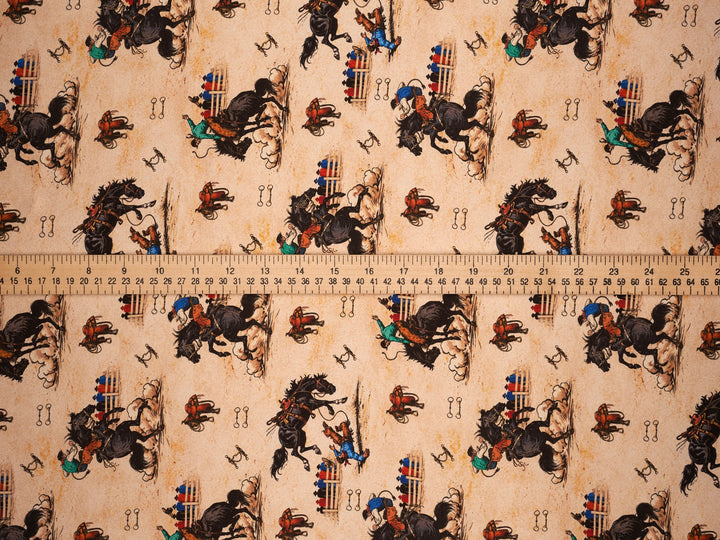 Buckin’   - Silky Satin Charmeuse print - fabric by the yard -  sublimation print