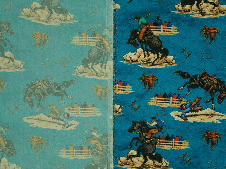 Buckin’   - Silky Satin Charmeuse print - fabric by the yard -  sublimation print
