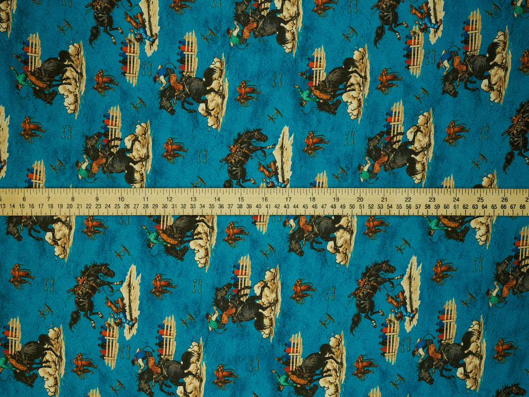 Buckin’   - Silky Satin Charmeuse print - fabric by the yard -  sublimation print