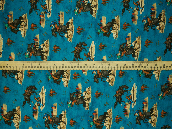 Buckin’   - Silky Satin Charmeuse print - fabric by the yard -  sublimation print