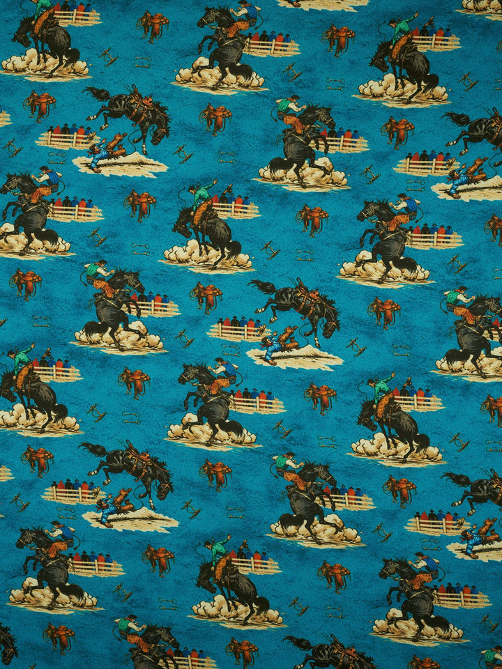 Buckin’   - Silky Satin Charmeuse print - fabric by the yard -  sublimation print