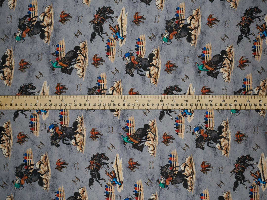 Buckin’   - Silky Satin Charmeuse print - fabric by the yard -  sublimation print